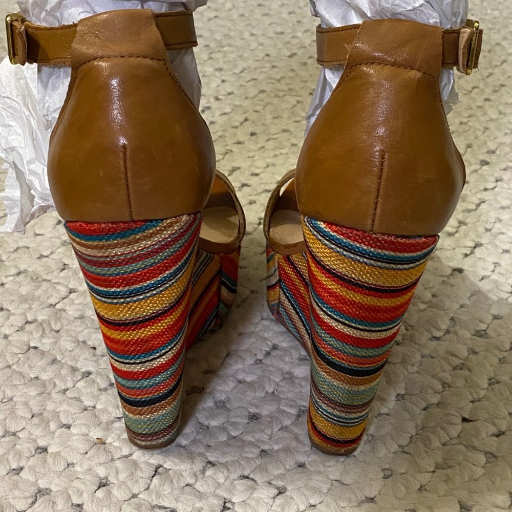 Steve Madden Pucci Wedges Mod T-Strap Sandals 7.5 - image 2
